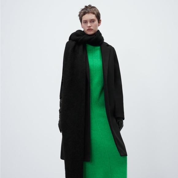 Zara Lapel Collar Coat Size Small Black - Picture 2 of 5